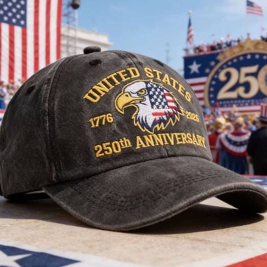 250th Anniversary Flag Eagle Embroidered Baseball Cap