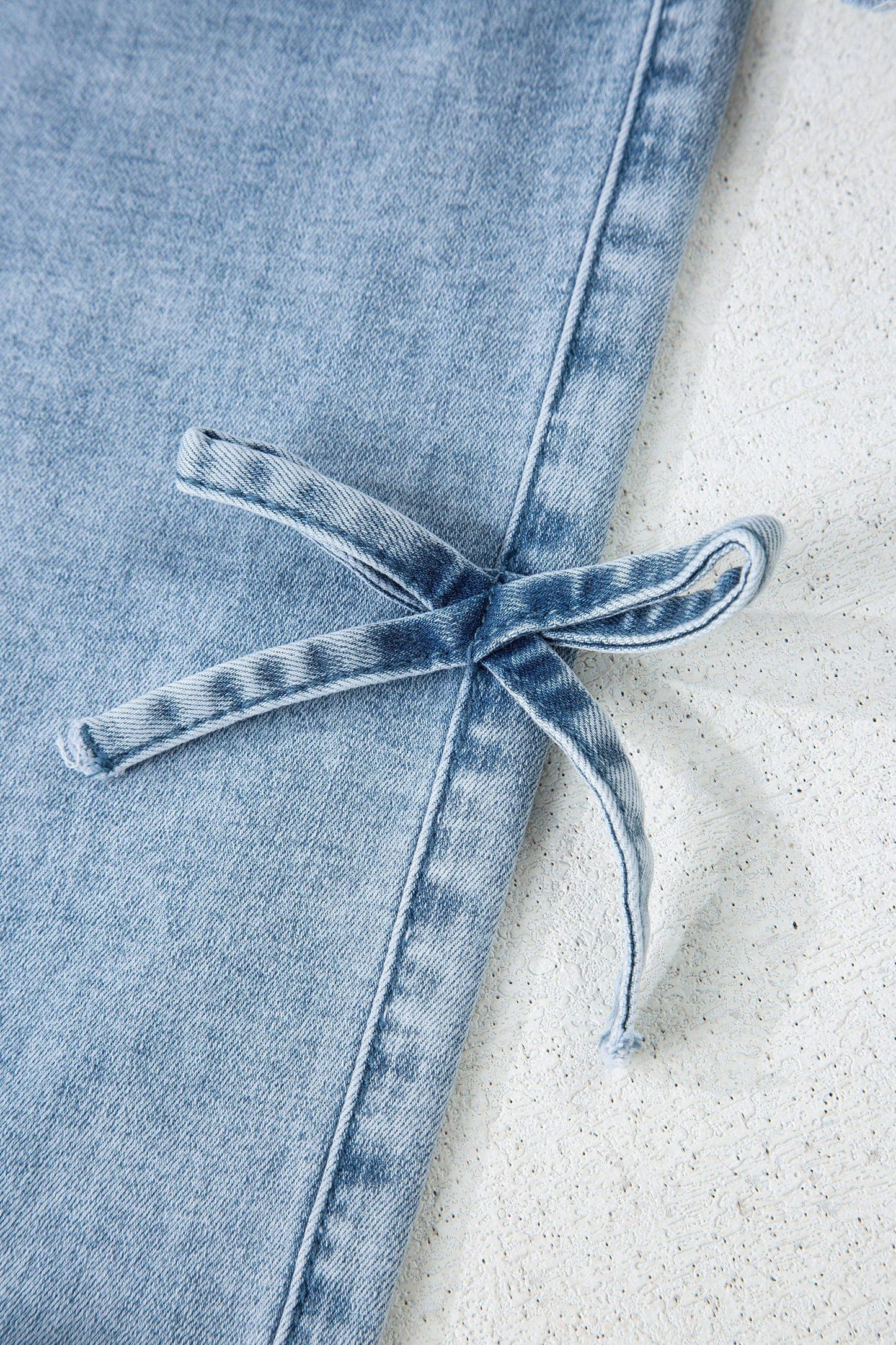 66 Spring 2026 Bow Knot Side Detail Straight Leg Loose Jeans