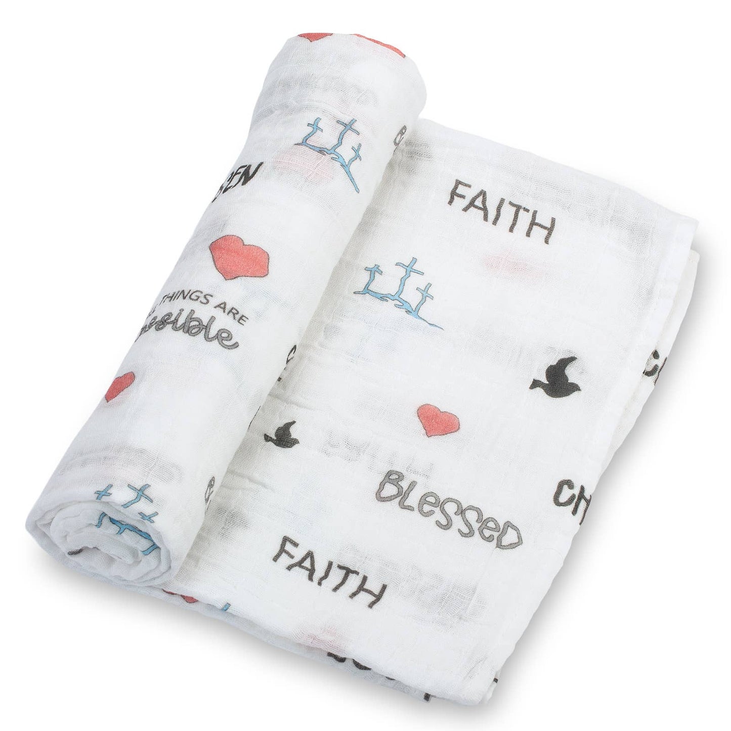 All Things Possible Baby Muslin Swaddle Blanket