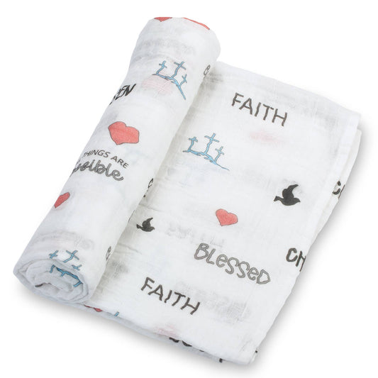 All Things Possible Baby Muslin Swaddle Blanket