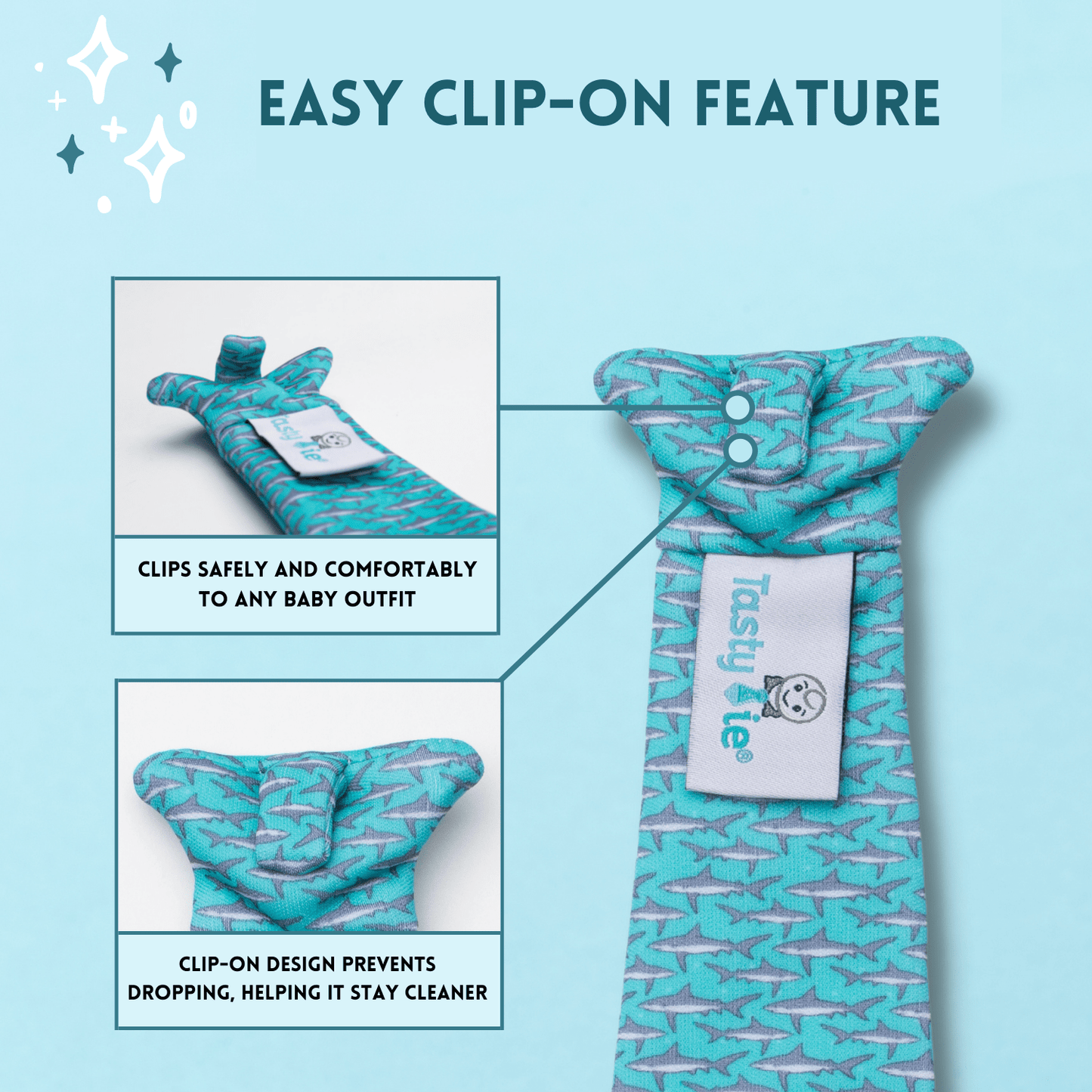Tasty Tie Teether, Crinkle Toy, Baby Boy Gift (Dino)