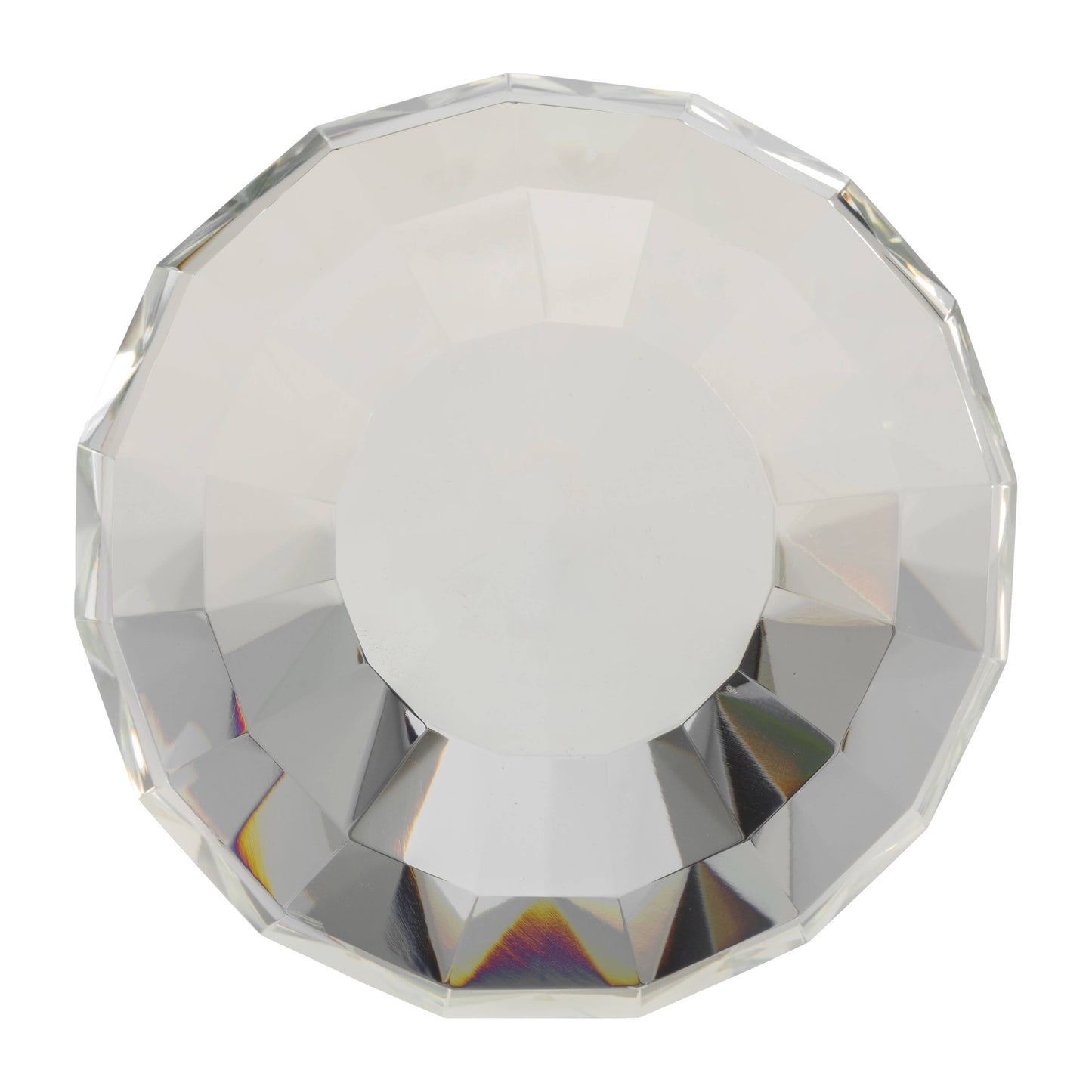 Clear 3 in. Crystal Glass Modern Solid Round Orb