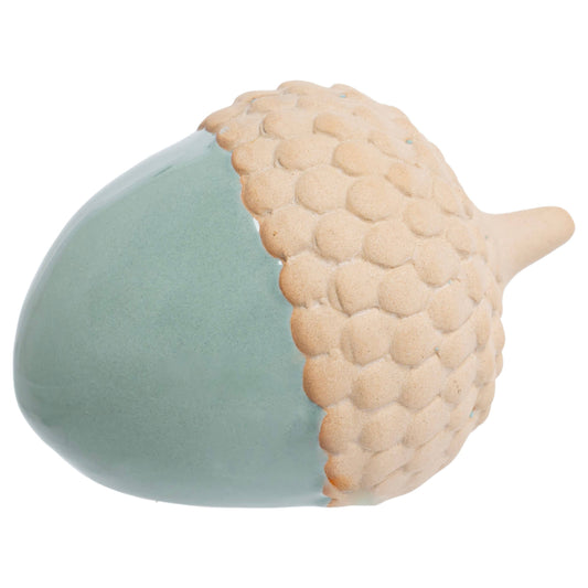 4.25" Blue Stoneware Acorn Fall Autumn