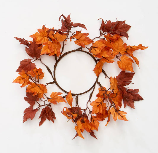 5" Fall Maple Leaves Candle Ring