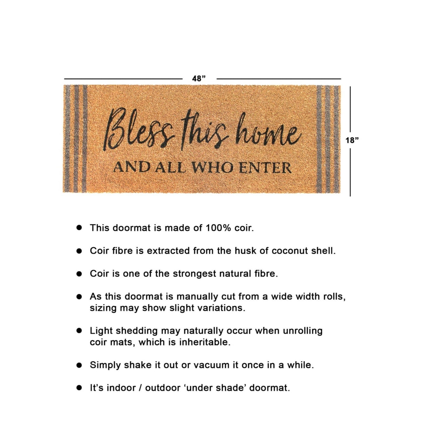 Bless This Home and All Doormat, 18" x 48"