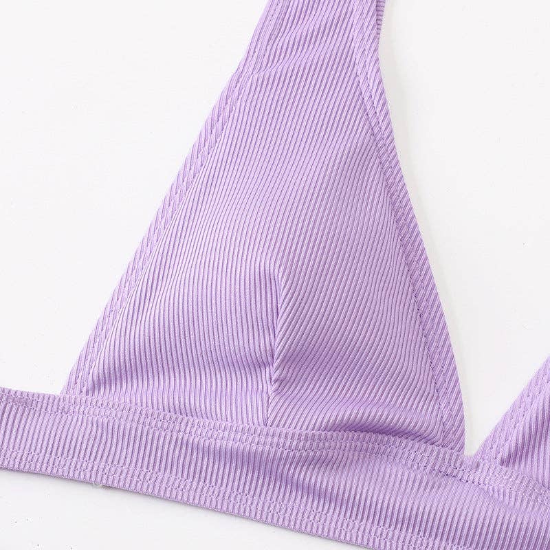 Ladies Triangle V-Neck 2PCS Bikini Set Swimsuit