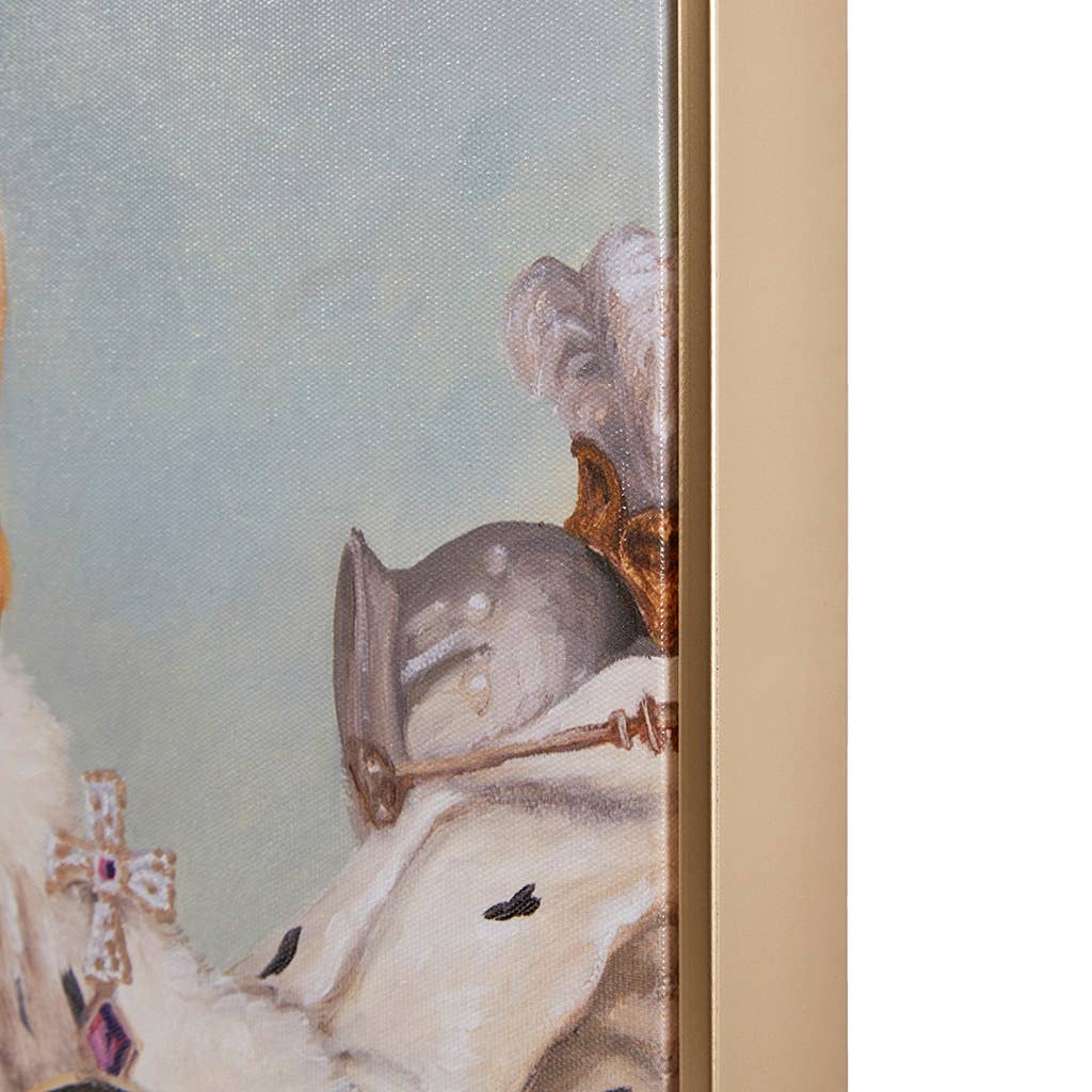 Royal Pet Portrait Framed Canvas Wall Art, King Spaniel Dog