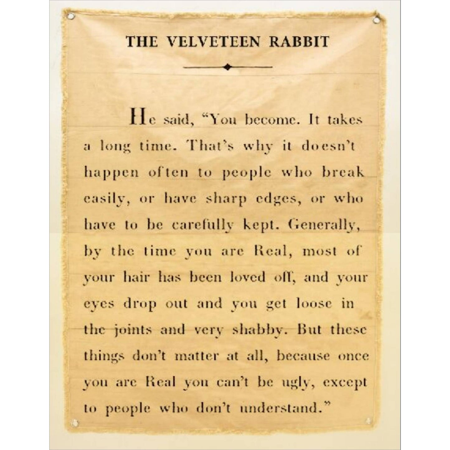 CLOSEOUT  Canvas Sign "The Velveteen Rabbit"