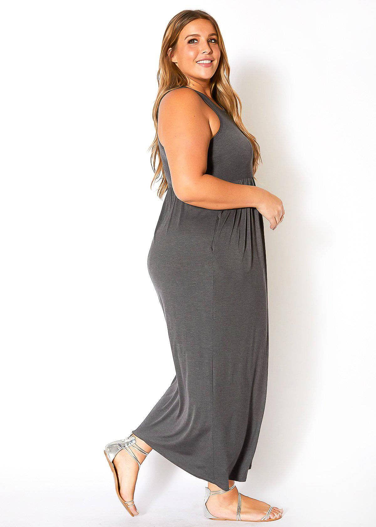 Bellatrix Plus Size Women's Sleeveless Pleated Maxi Dress