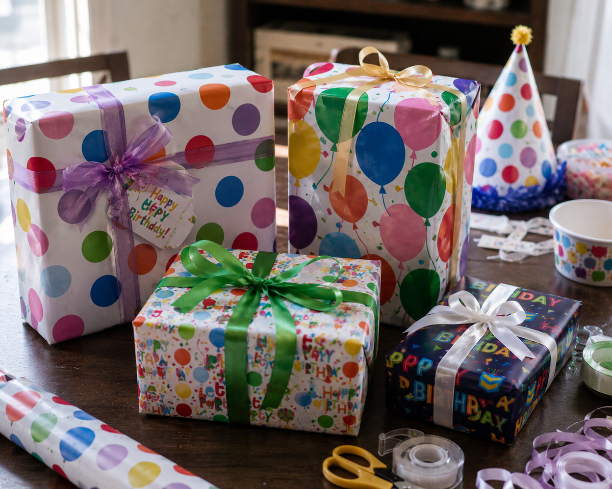 Happy Birthday Gift Wrapping Paper Rolls 48 Count