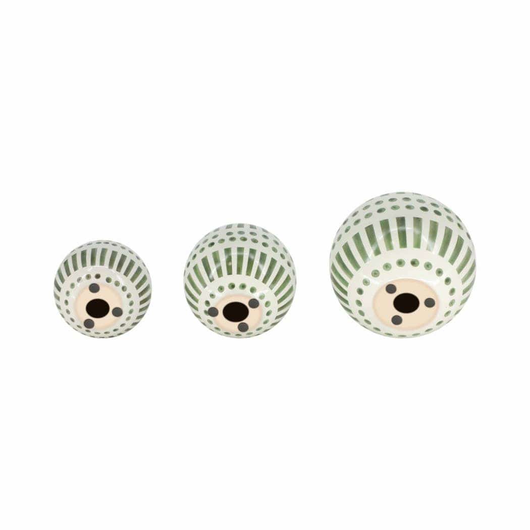 Green Ceramic Modern Line Design, 4/5/6 in.
