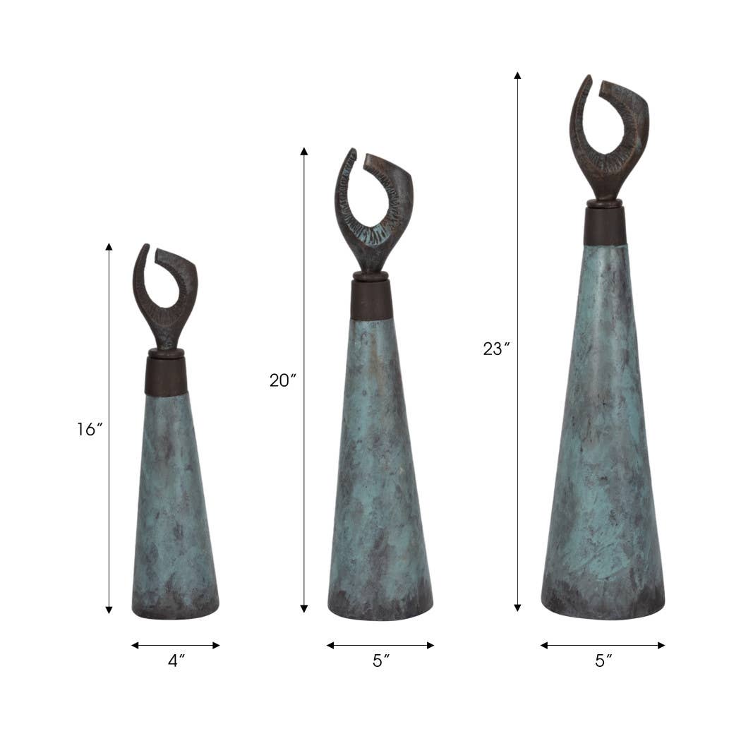 Set of 3 Sculptures , 16/20/23 in.