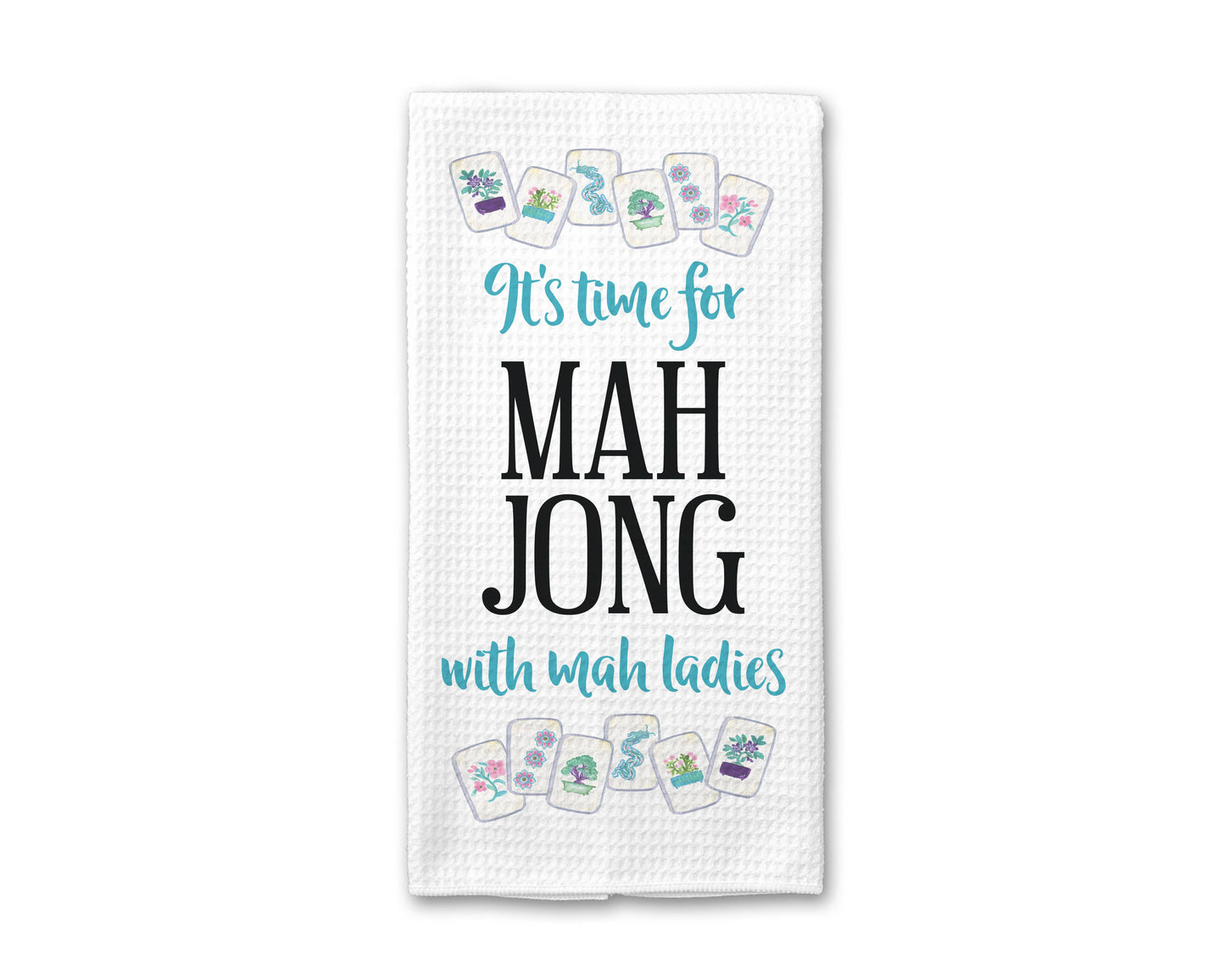 Mahjong Kitchen Towel Mah jongg Tile Game Decor Hostess Gift