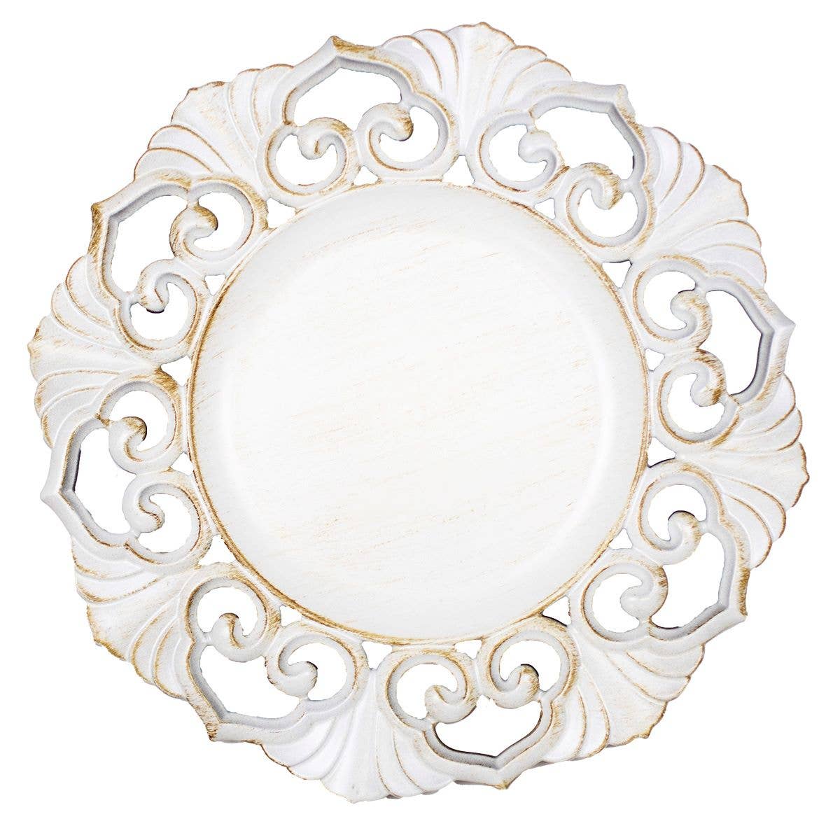 Zamora Charger   Antique White   13"