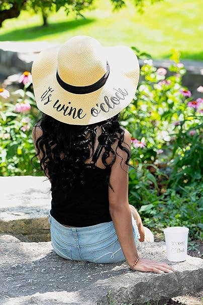Embroidered Sun Hat - It's Wine O'clock