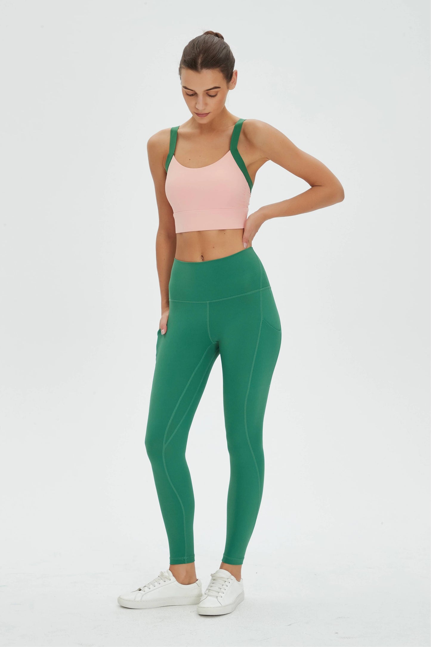 Clara Lycra® Color Contrast Strappy Back Sports Bra