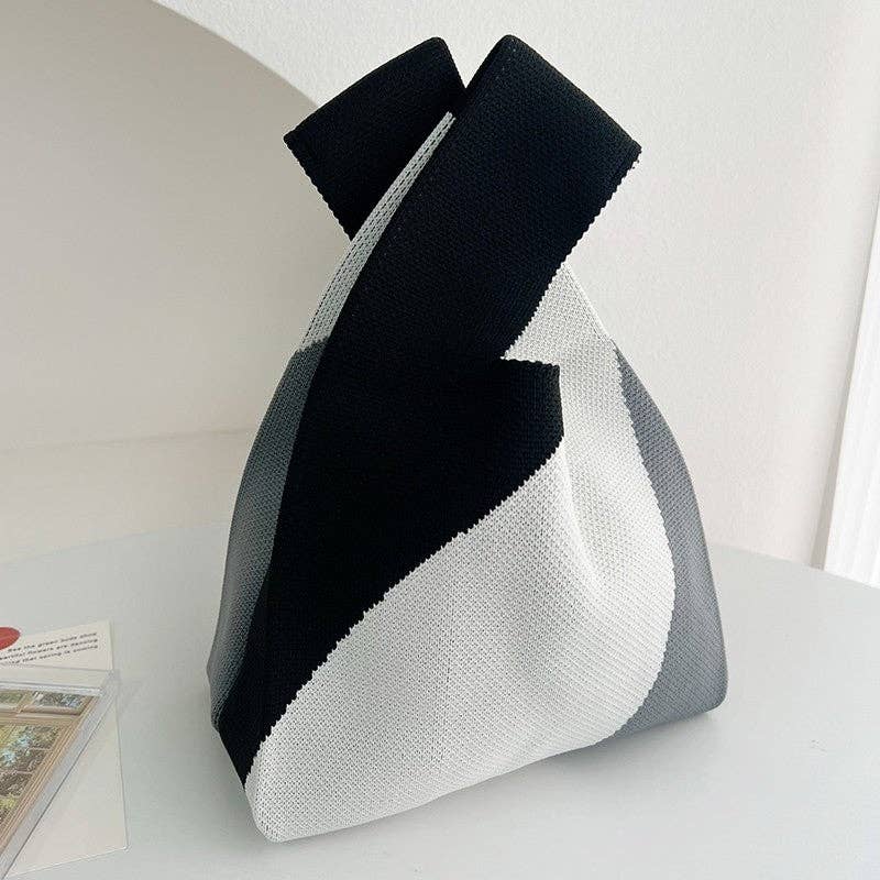 Color Block Casual Versatile Minimalist Knitted Handbag