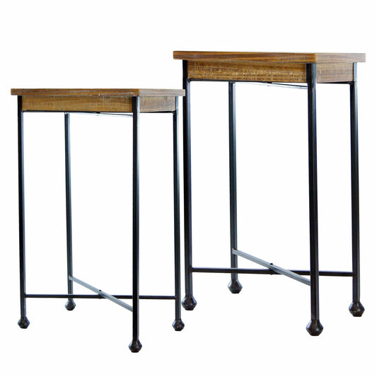 Metal 25" Brown Side Table