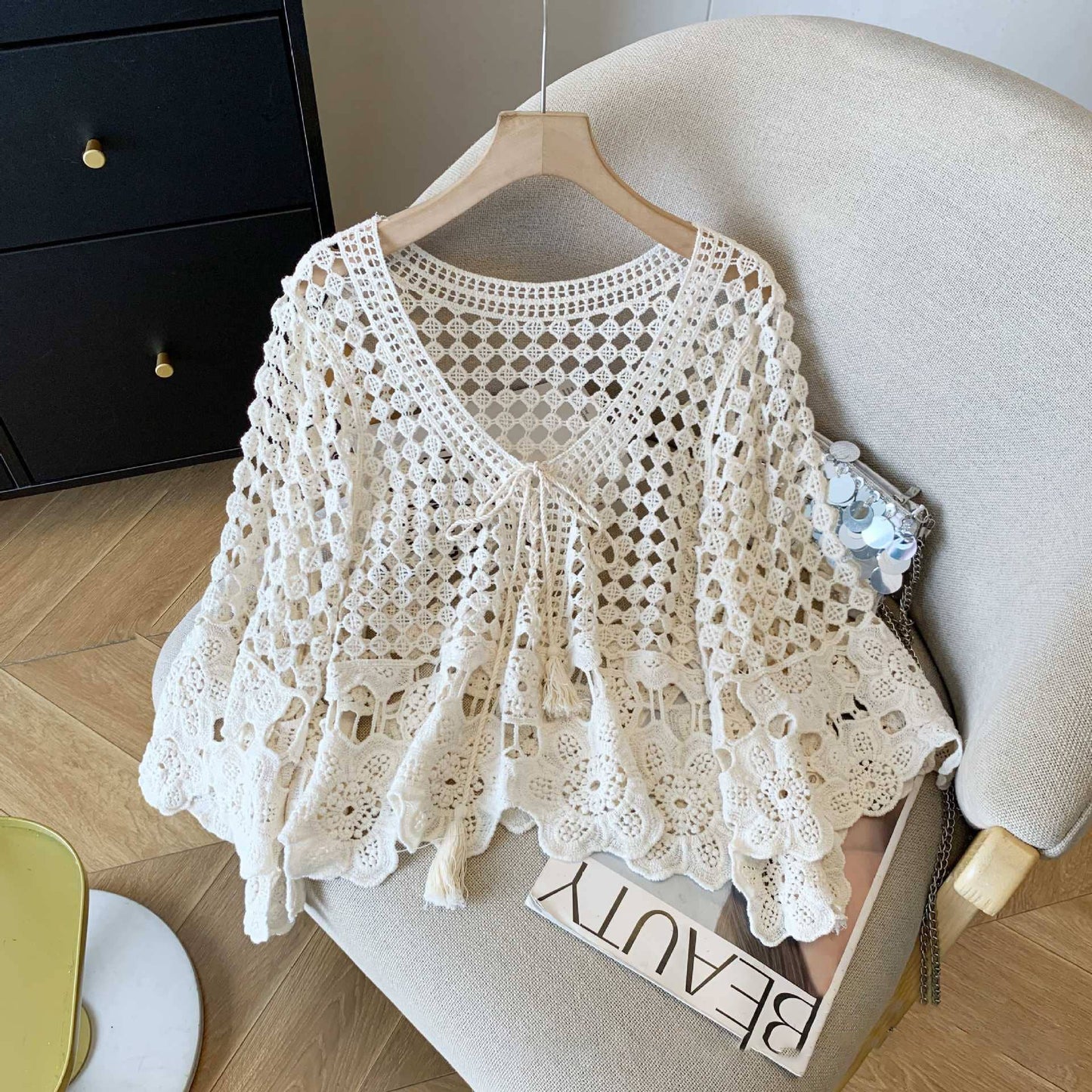 Crochet Hollow Out Cropped Beach Cover Up