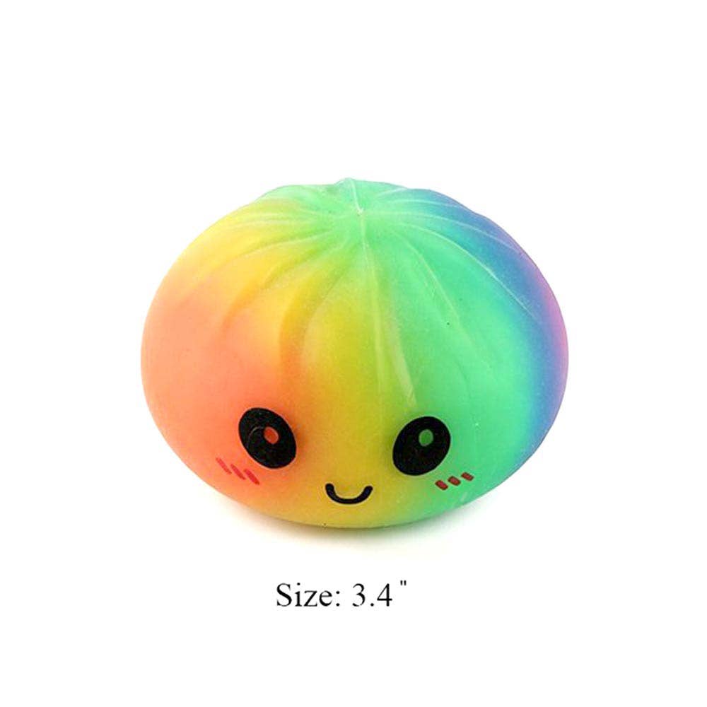 12PCS - Rainbow Steamed Bao Bun Dumpling Squeeze Squishy Stress Relief Toy