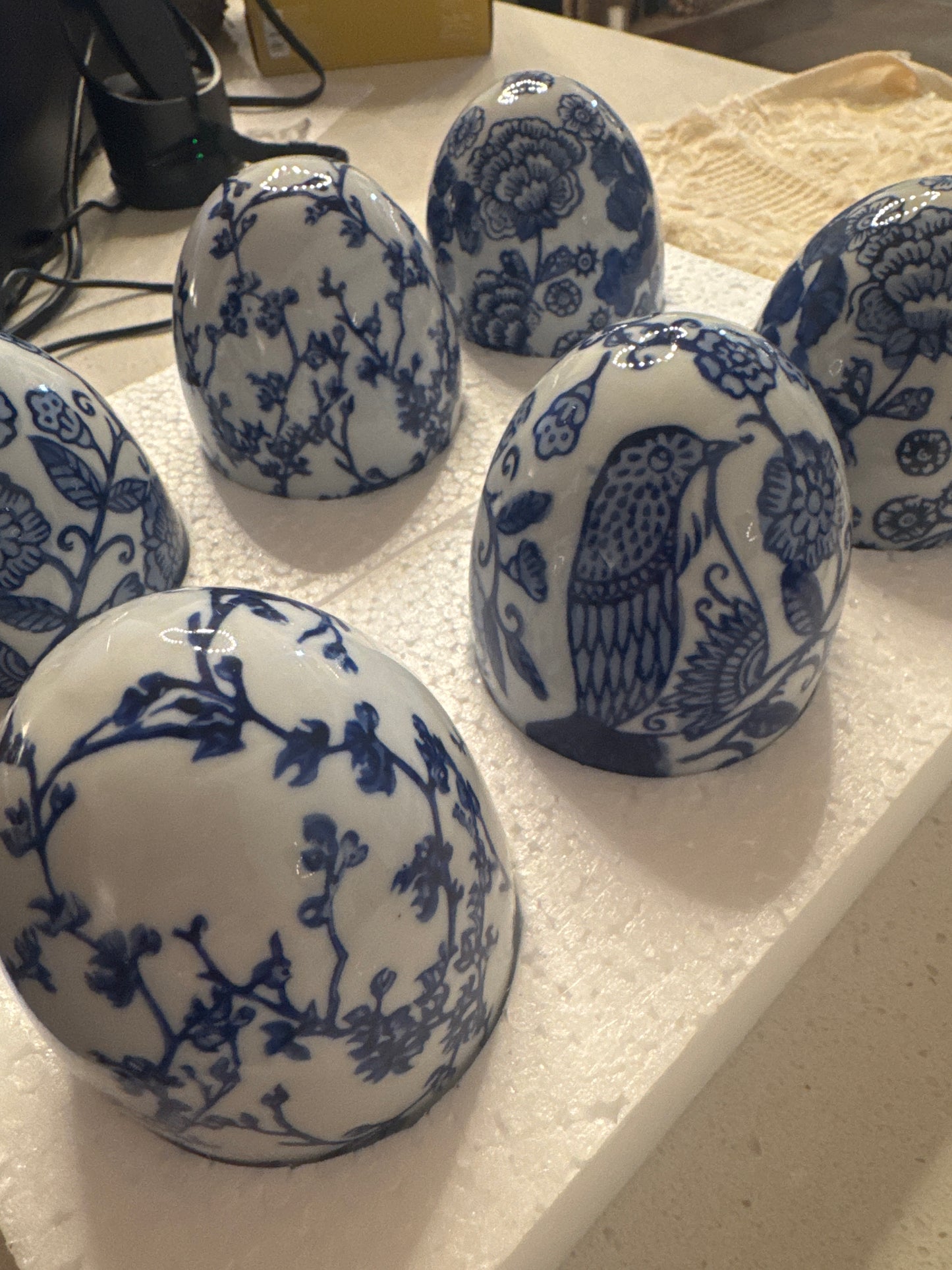 Blue Floral Egg
