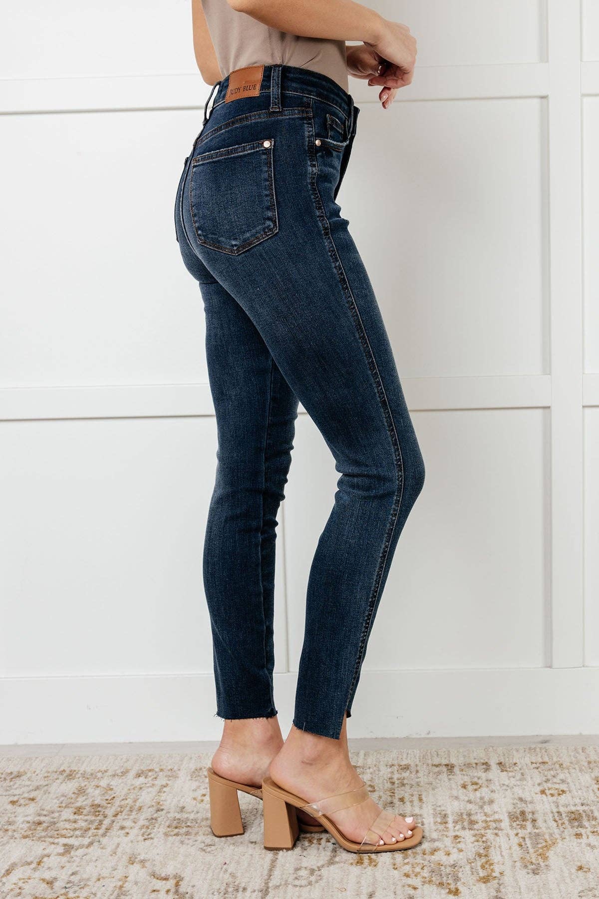 Judy Blue High Rise Control Top Step Hem Skinny Jeans