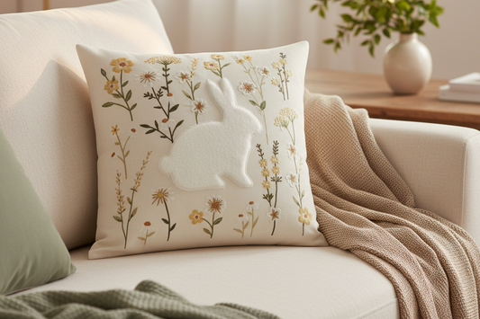 Bunny garden Easter Pillow