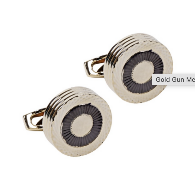 Gun Metal Round Cufflinks
