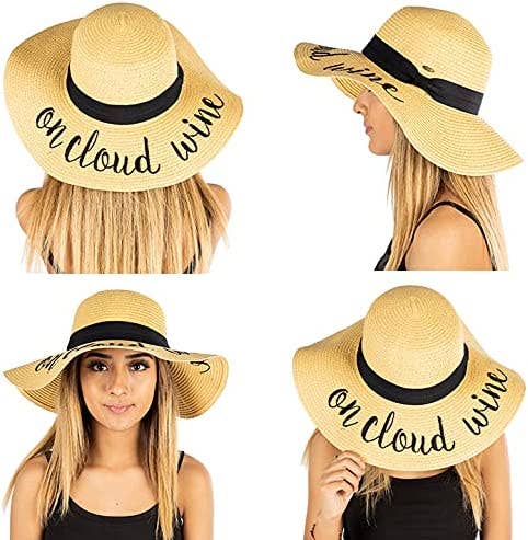 Embroidered Sun Hat - On Cloud Wine