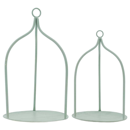 Set of 2 Large Sage Open Lanterns