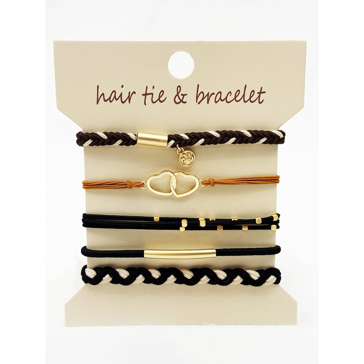 Boho Inspired HEART Theme Hair Tie Bracelets