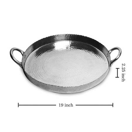 19" Scalloped Hammered Tray