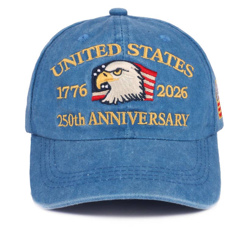 250th Anniversary Flag Eagle Embroidered Baseball Cap