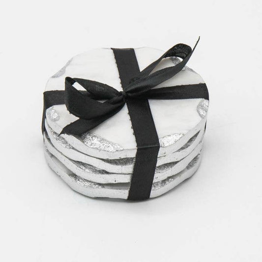 Silver Edge Coaster - Set of 4 Gift Set