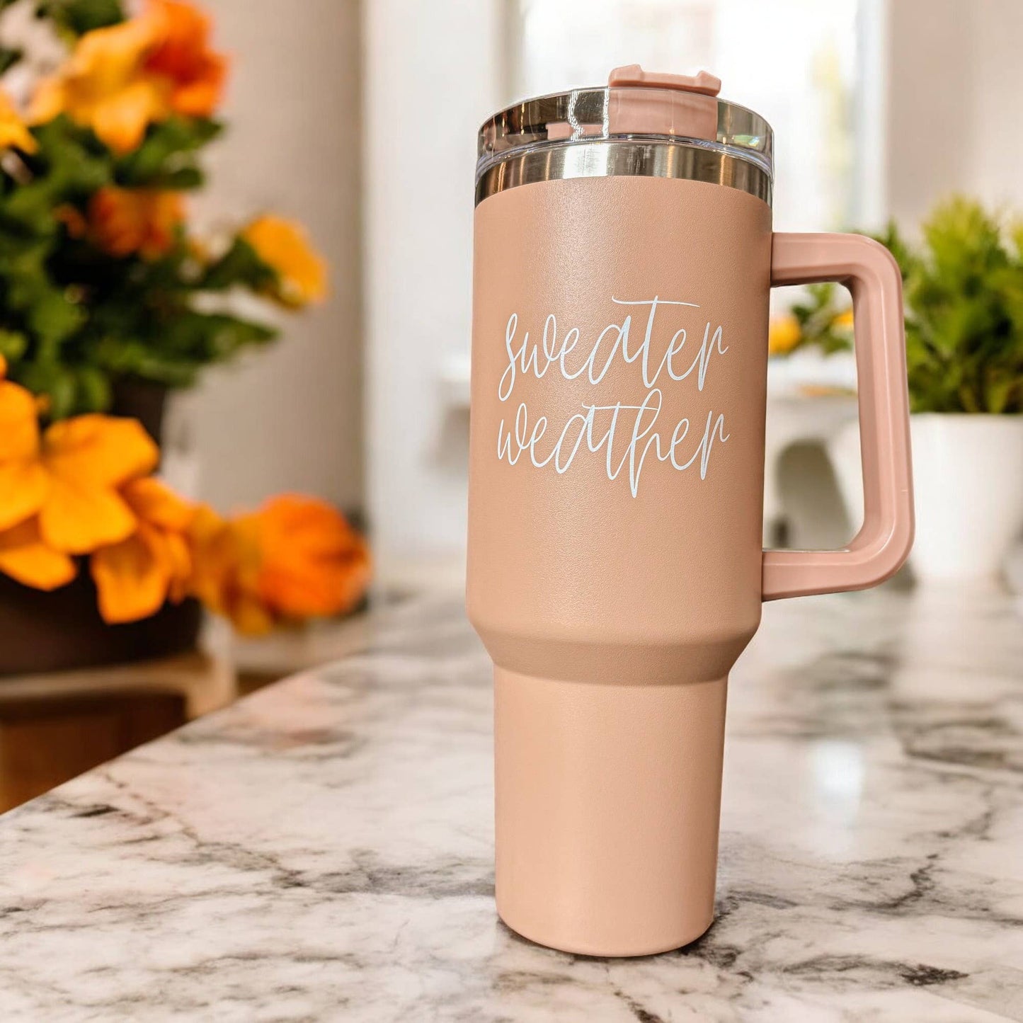 Mom's Sippy Cup, Back to School Gift, 40 oz Pink Tumbler Lid