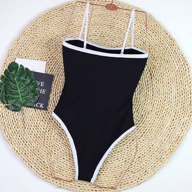 Simple Color Block Sexy One Piece Swimwear DPSW1114