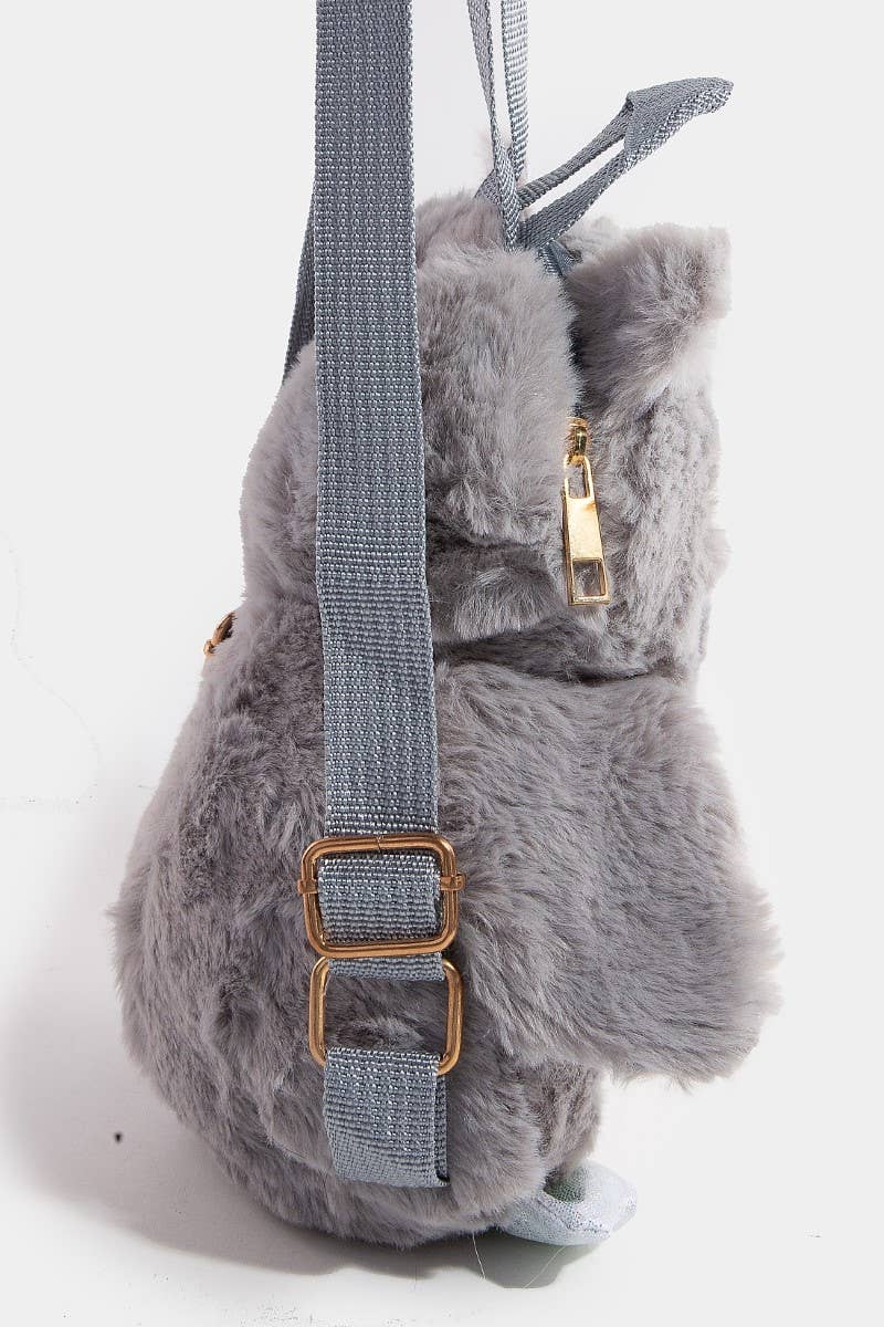 Cute Furry Owl Backpack