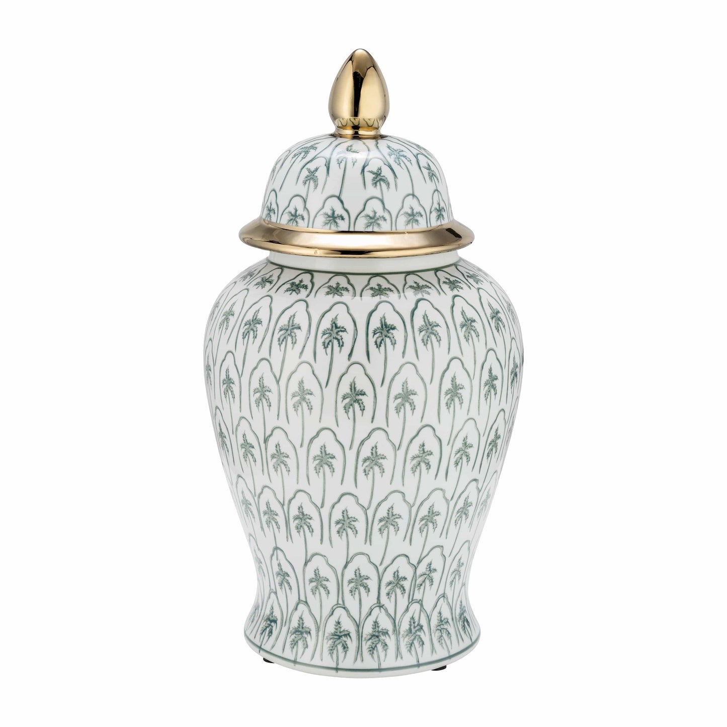 Ceramic Accents Lidded Decorative Ginger Jar - Green, 18 in.