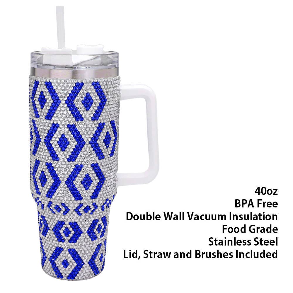 Bling Studded Abstract 40oz Stainless Steel Tumbler