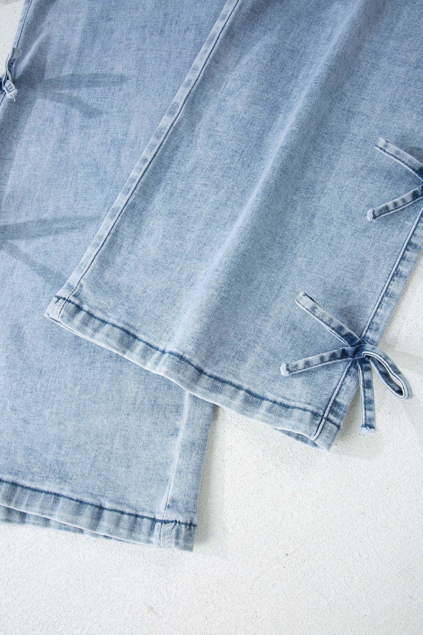 66 Spring 2026 Bow Knot Side Detail Straight Leg Loose Jeans