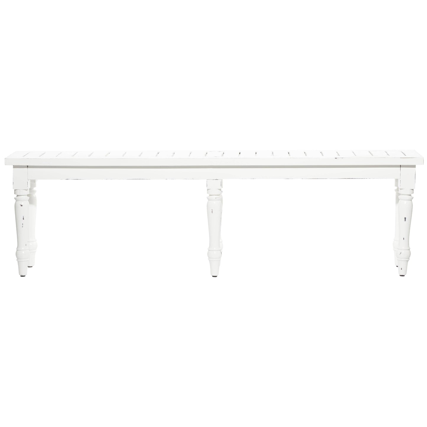 Farmhouse White Wood Bench