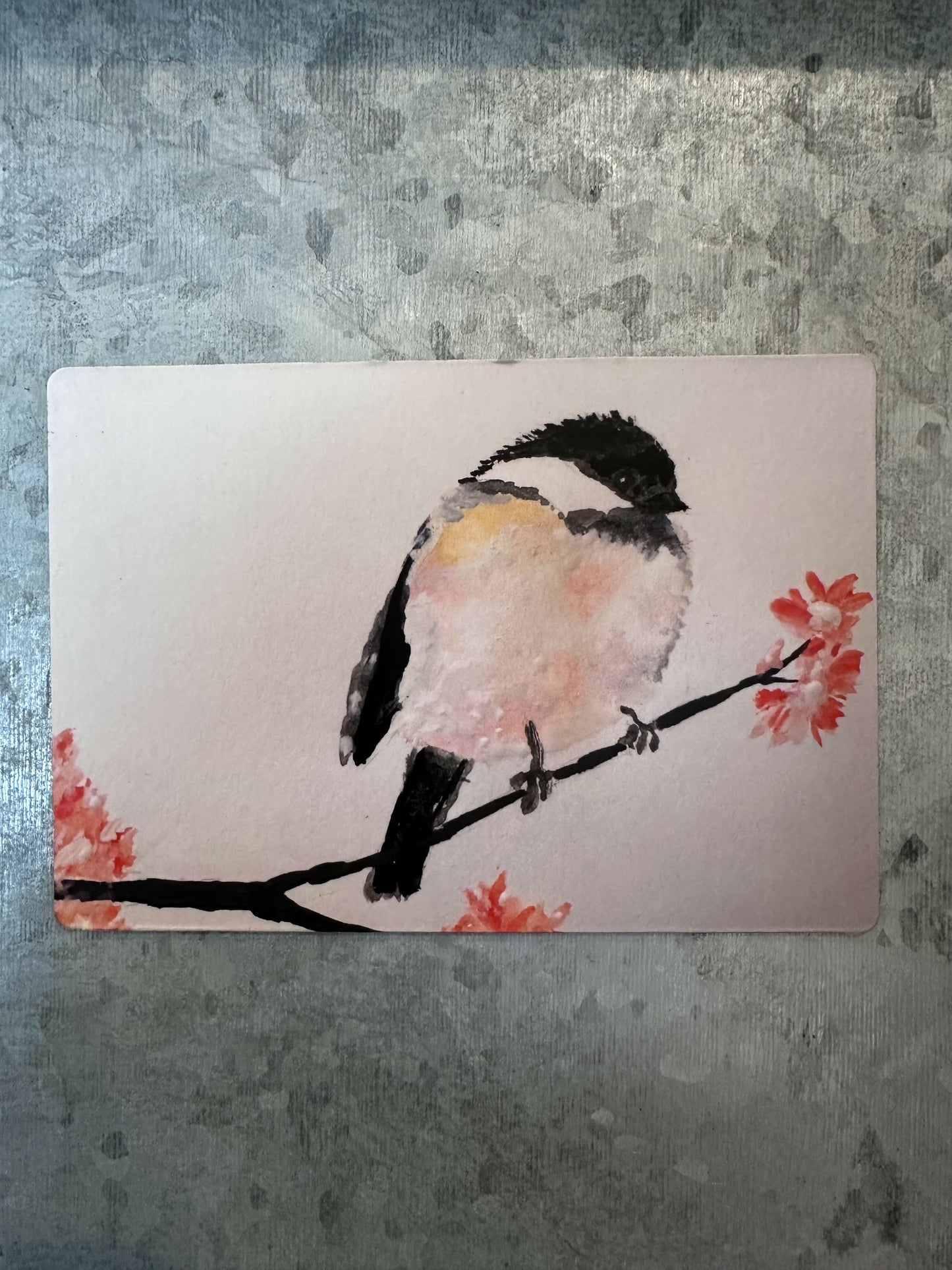 3.5 x5 Art Magnet- Chickadee