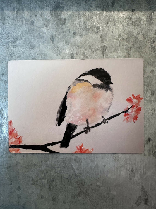 3.5 x5 Art Magnet- Chickadee