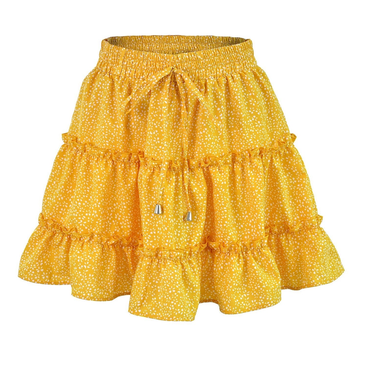 High Waist Ruffles Floral Skirt