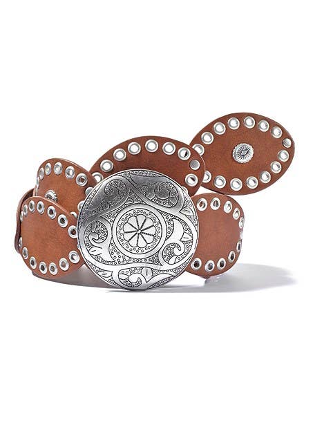 Women's Embellished Round Buckle Belt - LASCANA