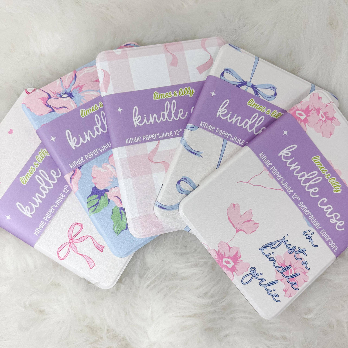 The Girlie Collection Kindle Case | Floral & Bow Clear Back