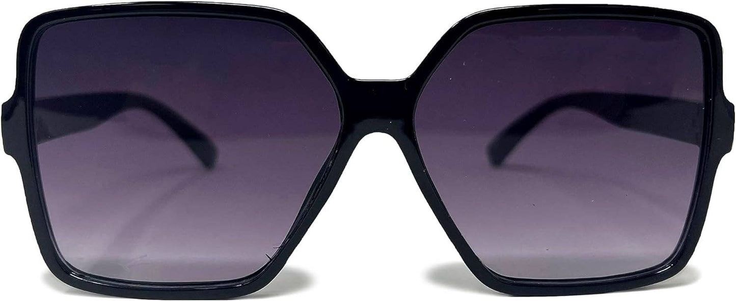 Oversized Square Sunglasses - Black/Ombre Smoke