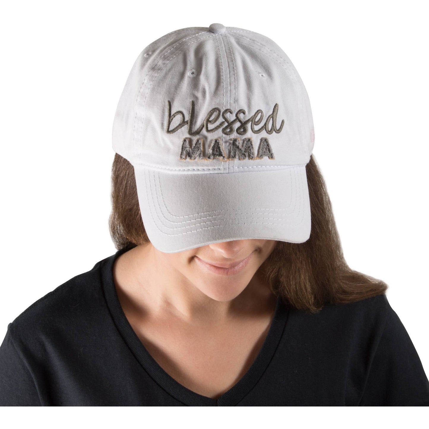 Blessed Mama - White Adjustable Hat