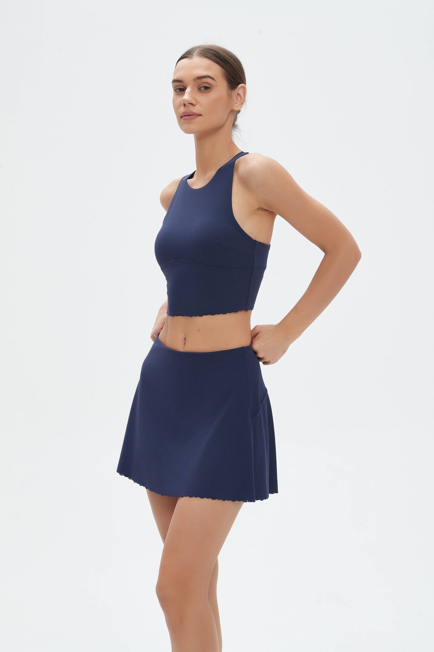 Minoa Ruffle Sports Bra and Skirt 2-Piece Activewear Set