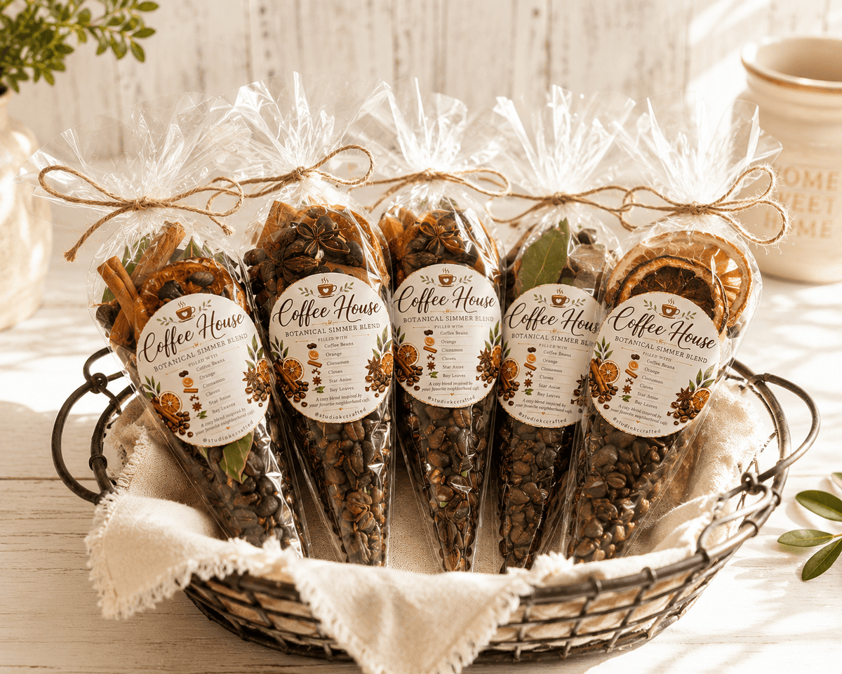 Coffee House Simmer Pot Kit, coffee scent gift, coffee favor
